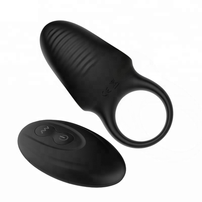 Черный электрический пригодный для носки рукав пениса силикона Massager для людей