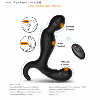 Вибромашина Masturbator Bendable Massager простаты дистанционного управления водоустойчивого мужская