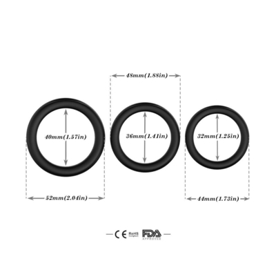 3 в одном размере 52mm кольца IPX7 крана Glans силикона большом для семяизвержения задержки