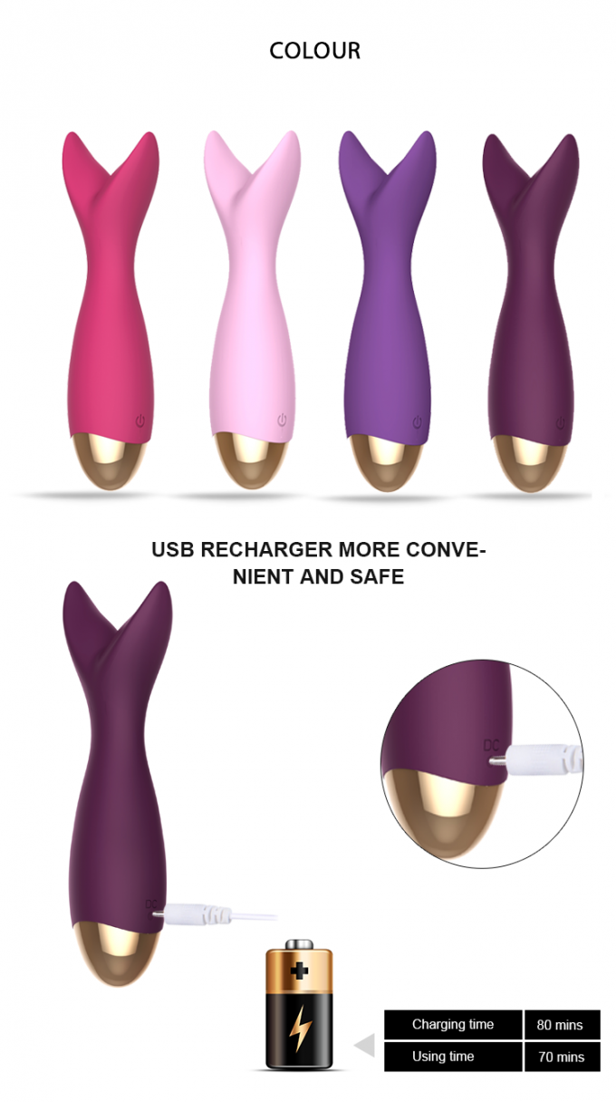Высококачественная палочка вибромашины Y- массажа клитора USB перезаряжаемые электрическая другие продукты секса